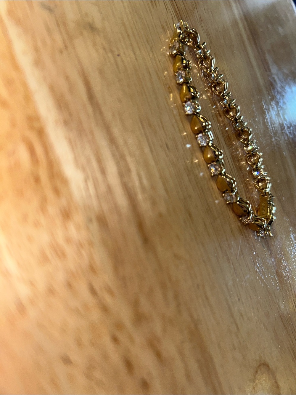 Gold Crystal Tennis Bracelet - Women Jewelry